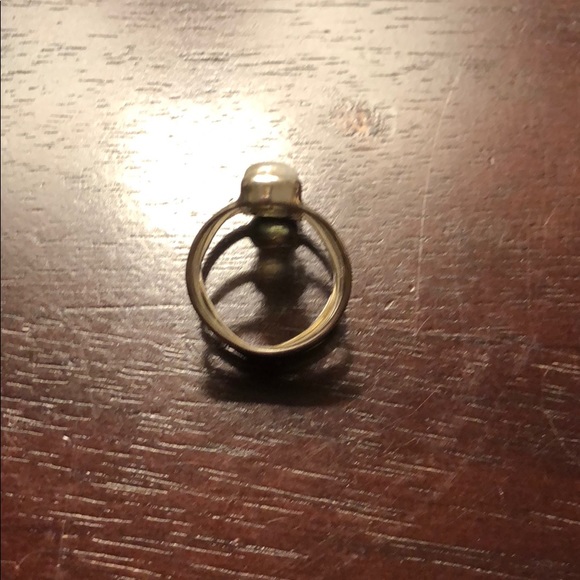 Sterling silver green and clear stone ring - Picture 3 of 3